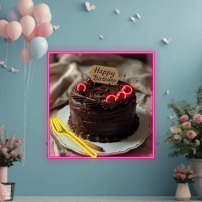 Chocolate Birthday Cake Perfect LED neon sign product image