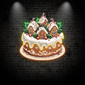 Christmas Little Houses Cake Creative LED neon sign product image