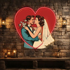 Wedding Hugging in Red Love Heart Sign LED neon sign product image