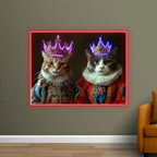 Cat King and Queen Wearing Purple LED neon sign product image