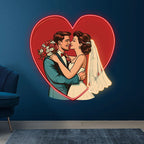 Wedding Hugging in Red Love Heart Sign LED neon sign product image
