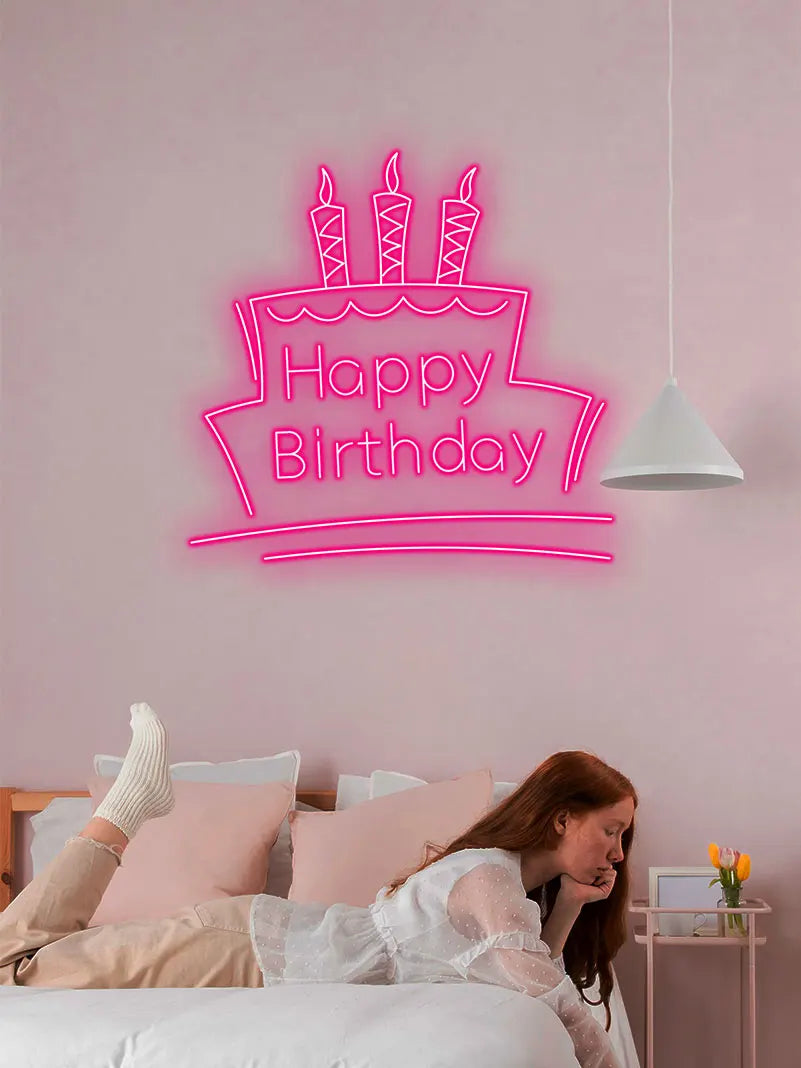 Toysign Happy Birthday with Cake & LED neon sign product image