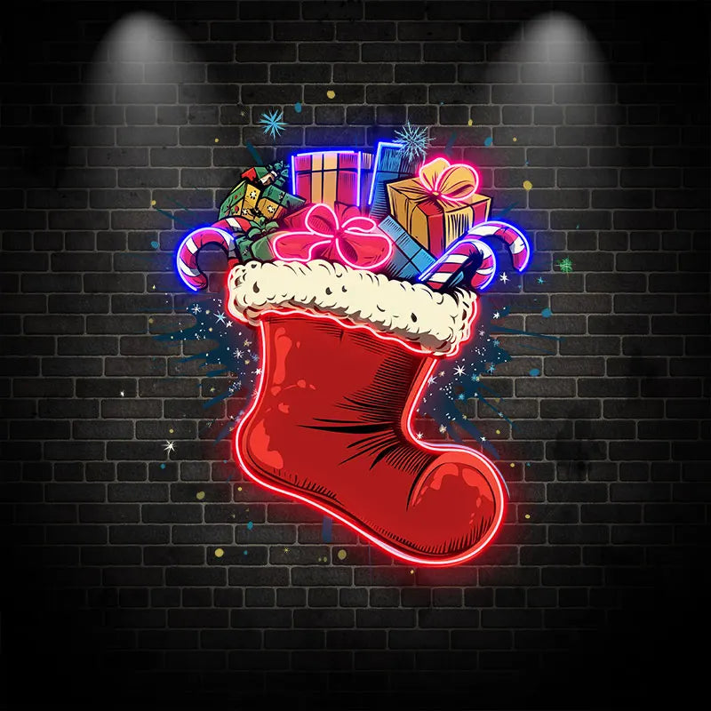 Christmas Gifts Sock Christmas LED neon sign by NeonCS
