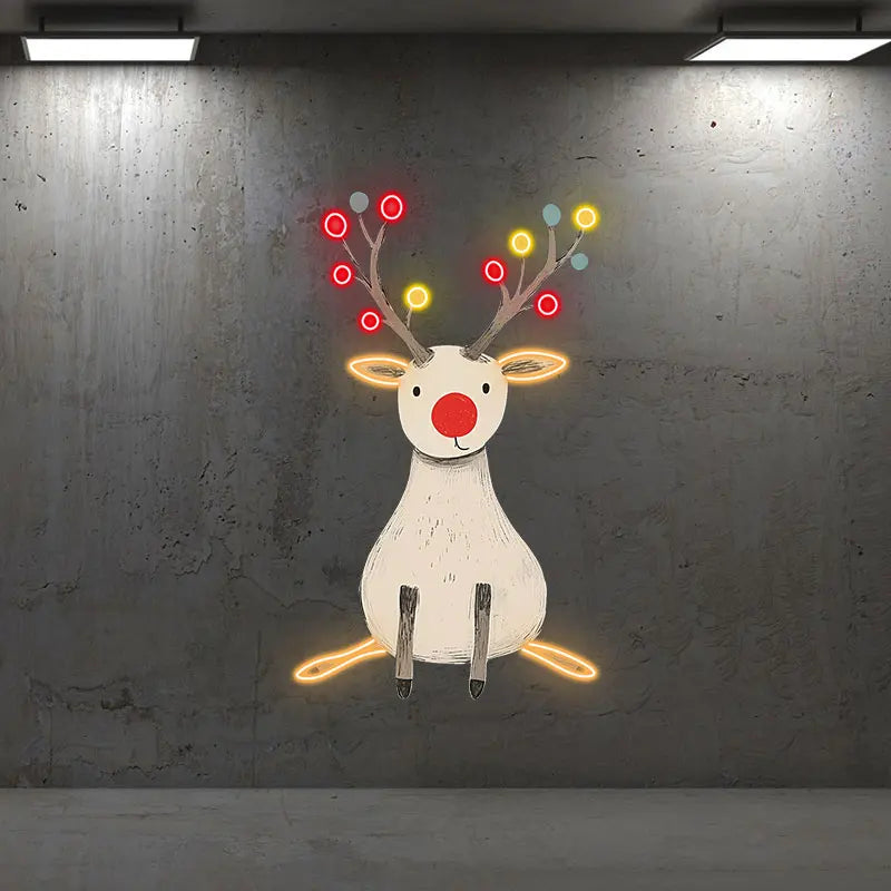 Cute Reindeer Neon Holiday Uv Print LED neon sign product image