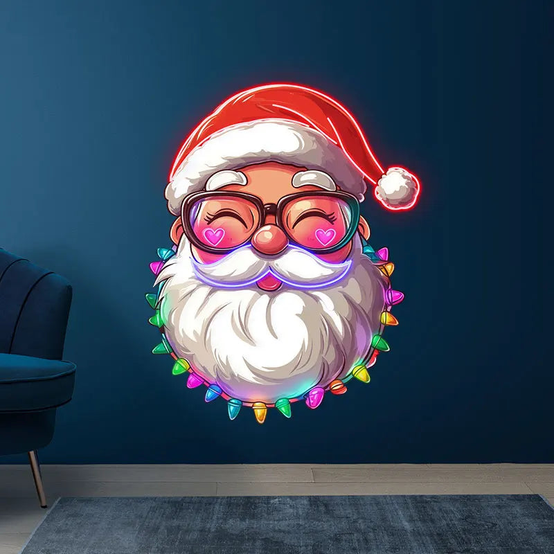 Santa Claus with Small Light Bulbs LED LED neon sign product image