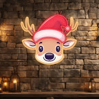 Reindeer Christmas Print Art - Cute LED neon sign product image