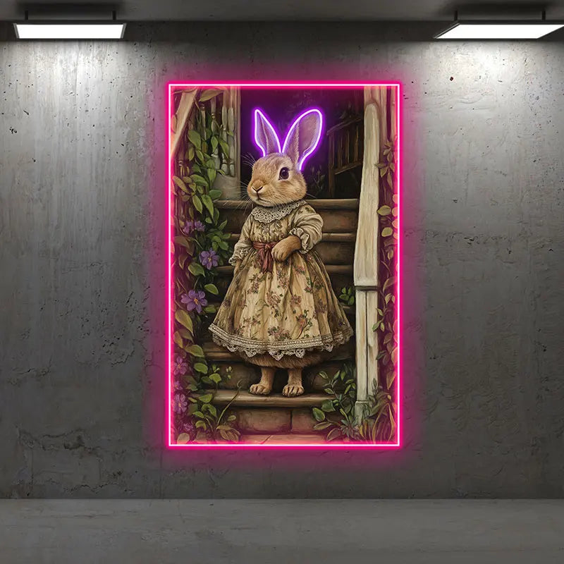 Toysign Vintage Style Rabbit Wall Art LED neon sign product image
