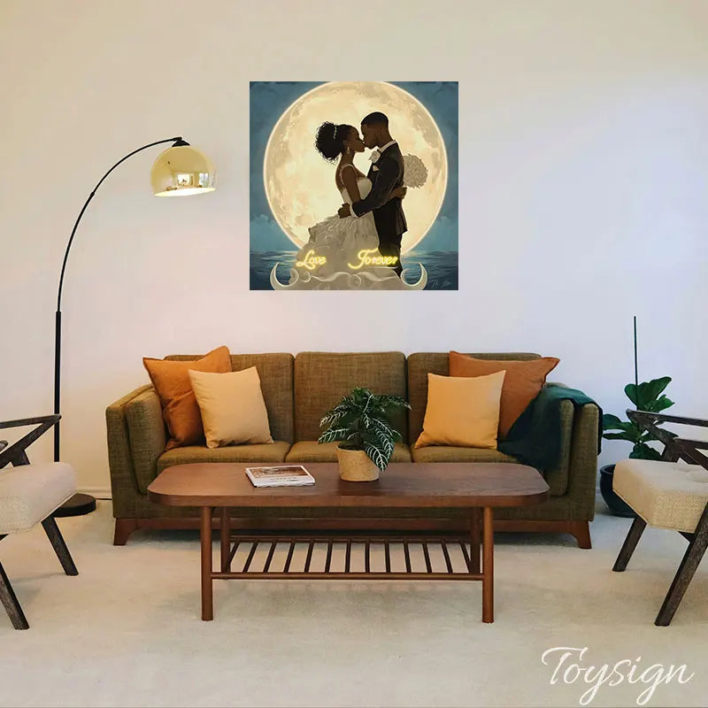 Romantic Wedding - Moonlit Couple LED LED neon sign product image