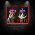 Cat King and Queen Wearing Purple LED neon sign product image