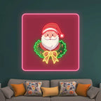 Santa Claus Neon Wreath Poster LED neon sign product image