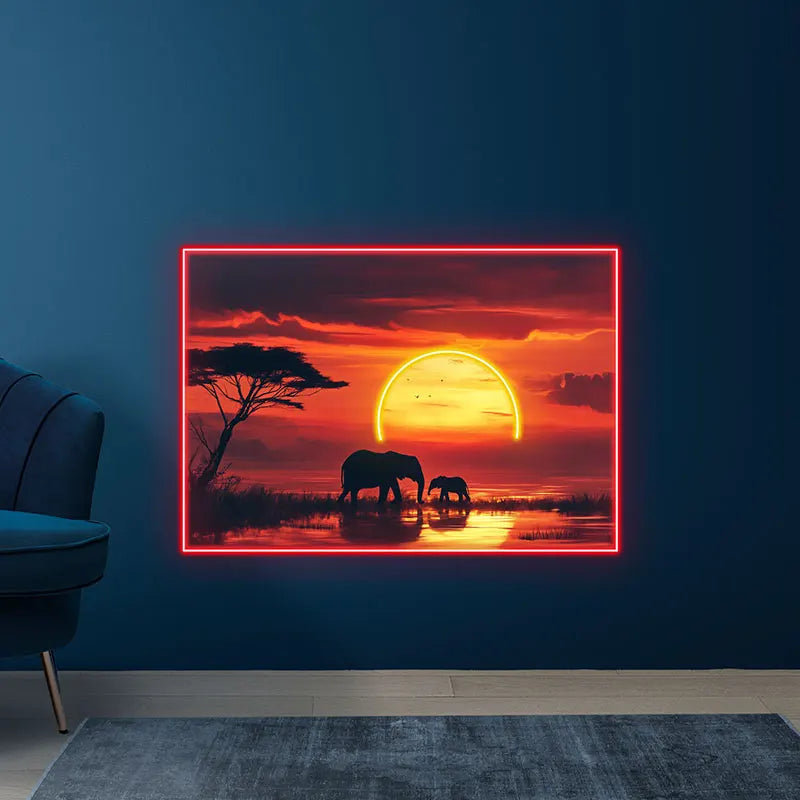 Toysign Elephant Sunset Neon Wall Art LED neon sign product image