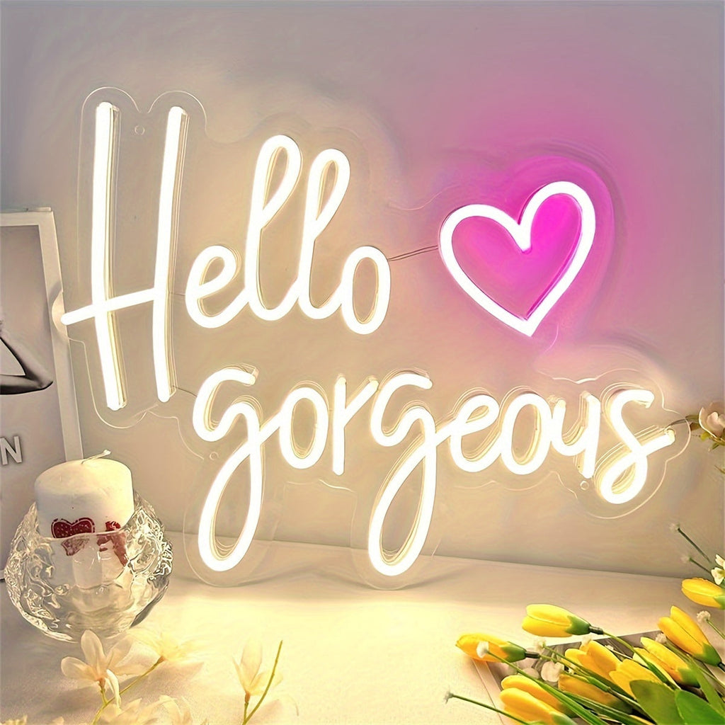 Hello Gorgeous Home Wall Decor Wedding LED neon sign product image