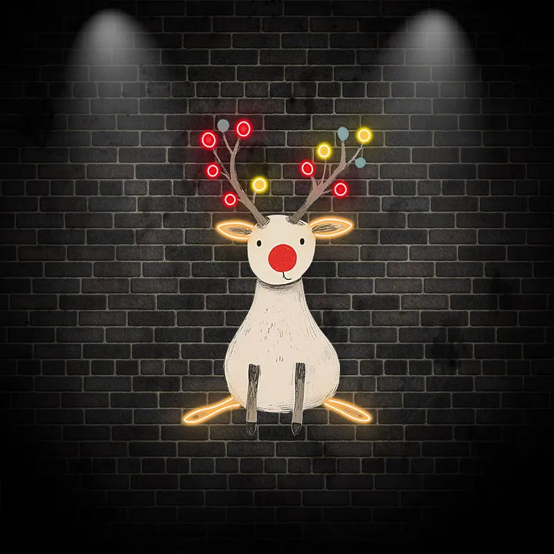 Cute Reindeer Neon Holiday Uv Print LED neon sign product image
