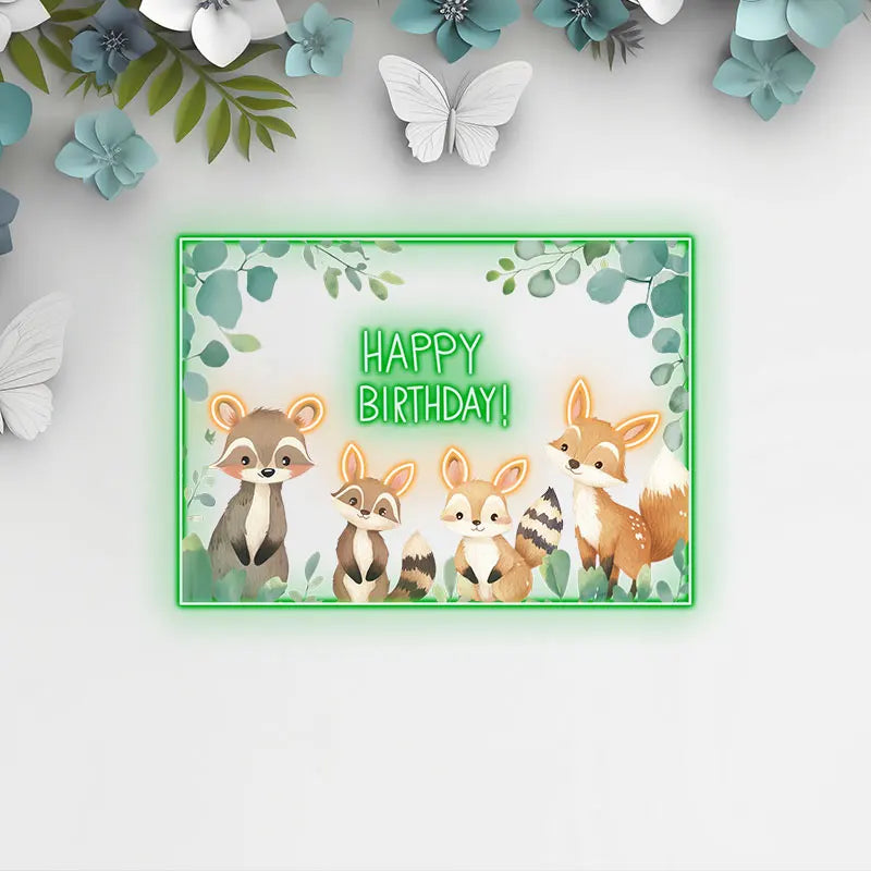 Cute Animal Birthday Kids Birthday LED neon sign product image