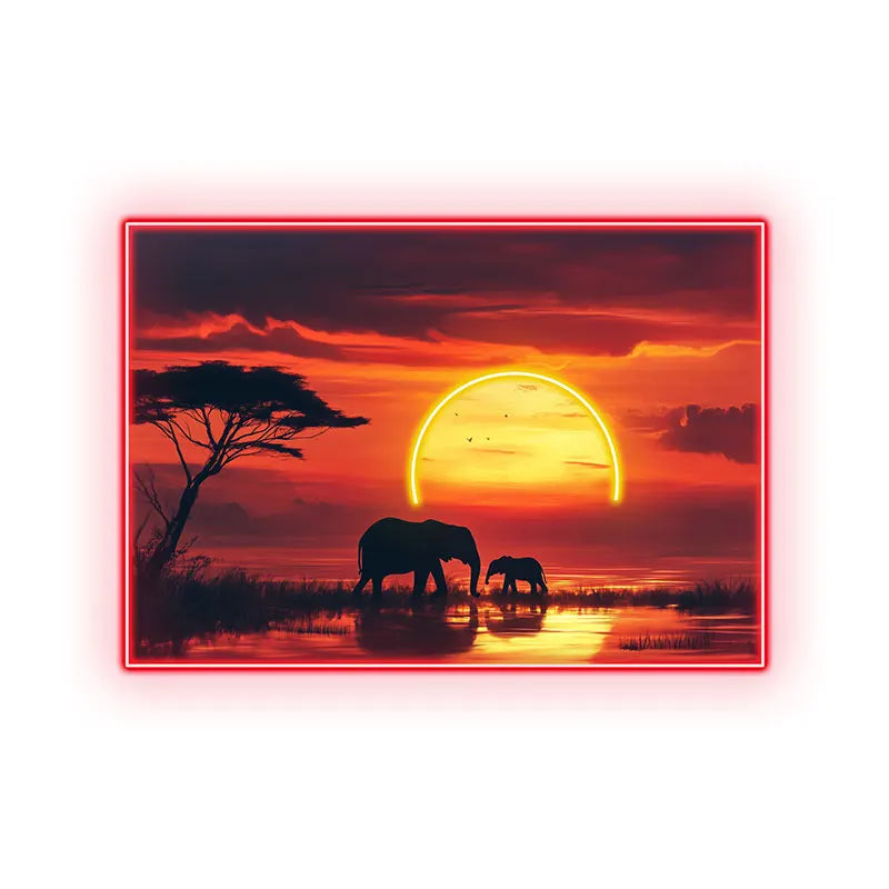 Toysign Elephant Sunset Neon Wall Art LED neon sign product image