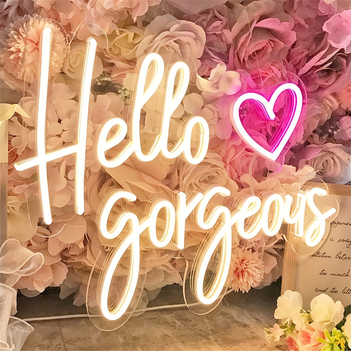 Hello Gorgeous Home Wall Decor Wedding LED neon sign product image