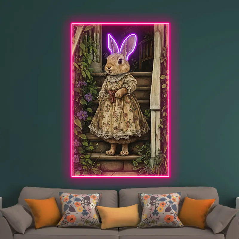 Toysign Vintage Style Rabbit Wall Art LED neon sign product image