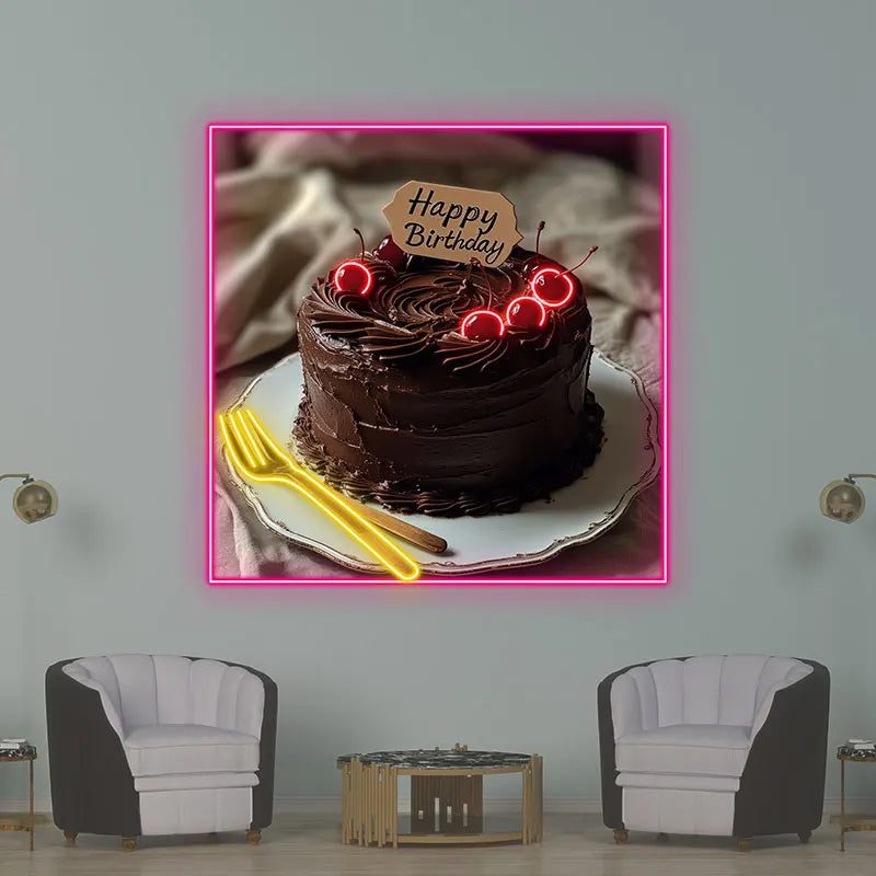 Chocolate Birthday Cake Perfect LED neon sign product image