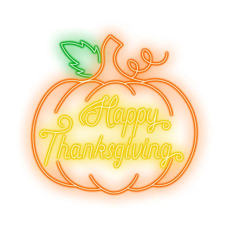 Happy Thanksgiving Neon Pumpkin Sign LED neon sign product image