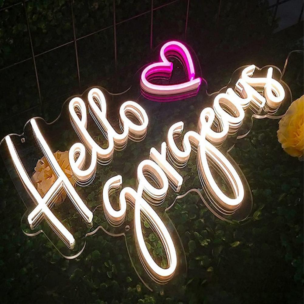 Hello Gorgeous Home Wall Decor Wedding LED neon sign product image