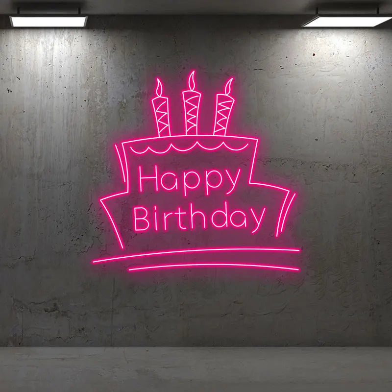 Toysign Happy Birthday with Cake & LED neon sign product image