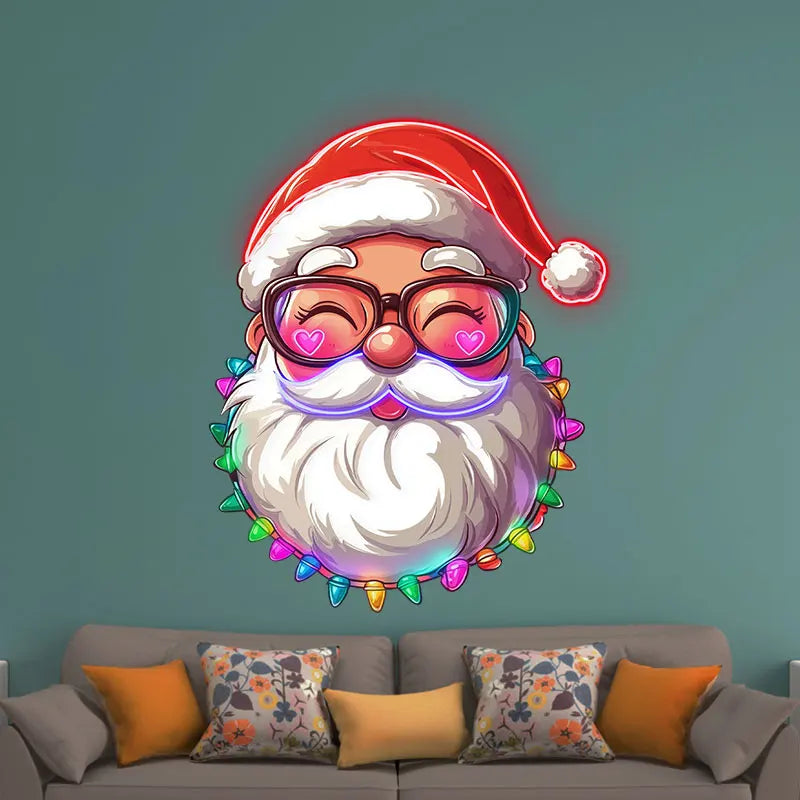 Santa Claus with Small Light Bulbs LED LED neon sign product image