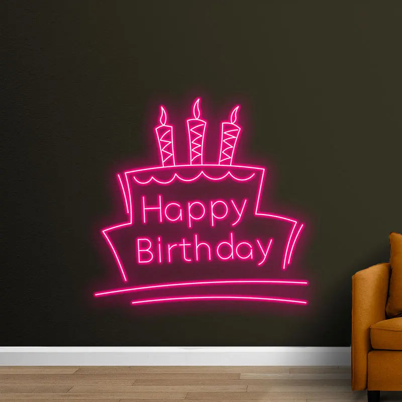 Toysign Happy Birthday with Cake & LED neon sign product image