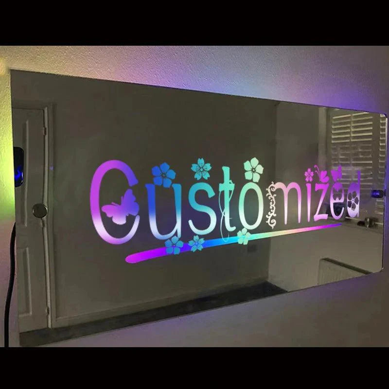 Mirror Light Personalised Words LED neon sign by NeonCS