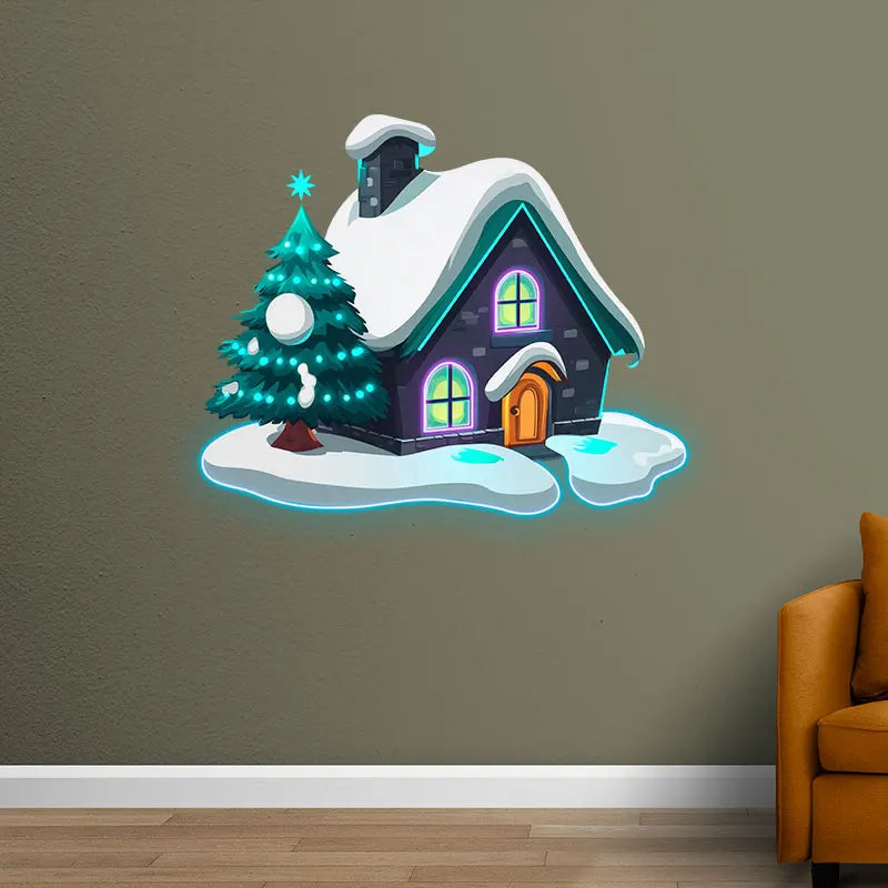 Christmas Cottage Snow Christmas Tree LED neon sign product image