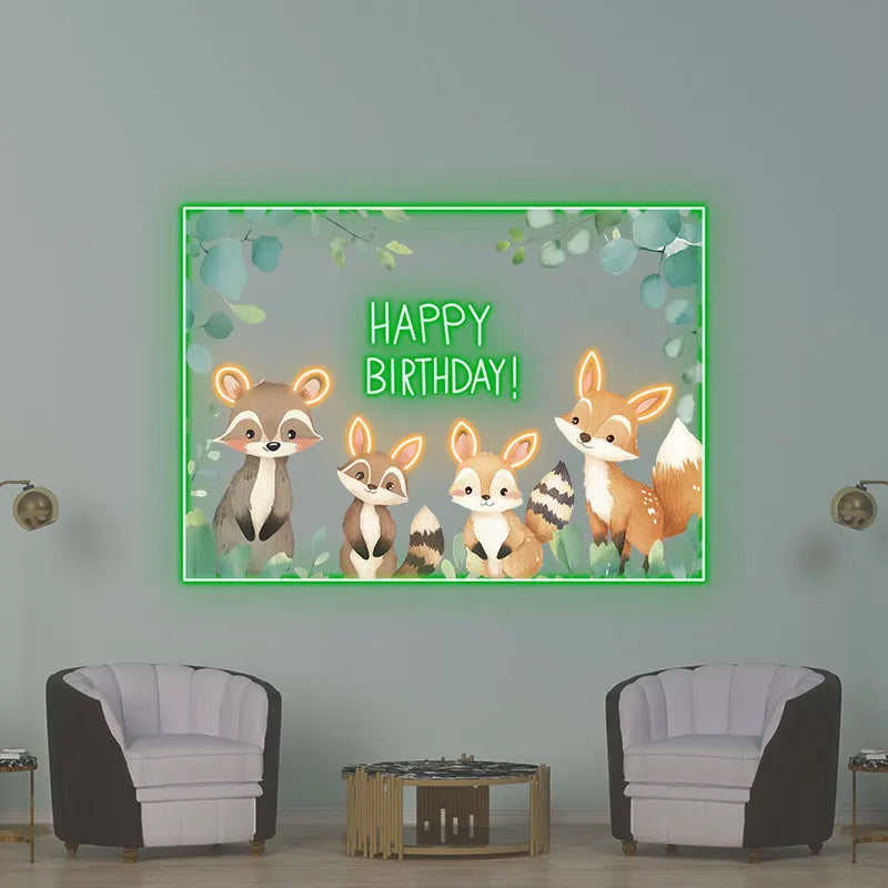 Cute Animal Birthday Kids Birthday LED neon sign product image