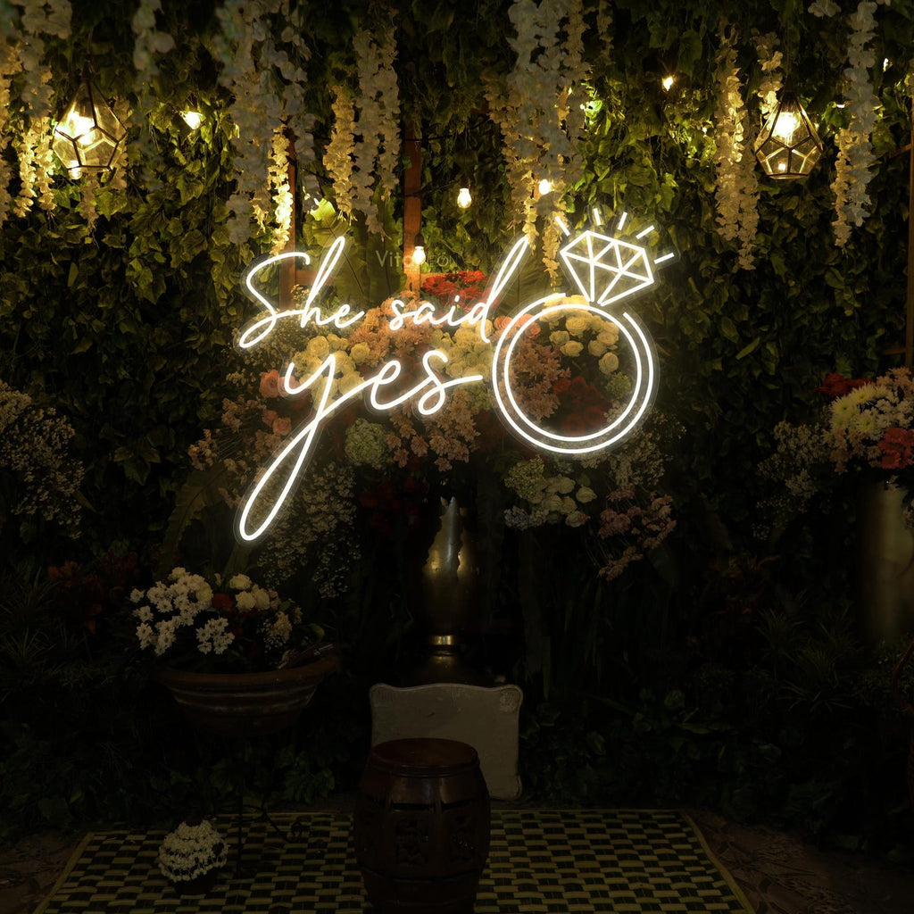 She Said Yes Neon Ring Sign Custom LED neon sign product image
