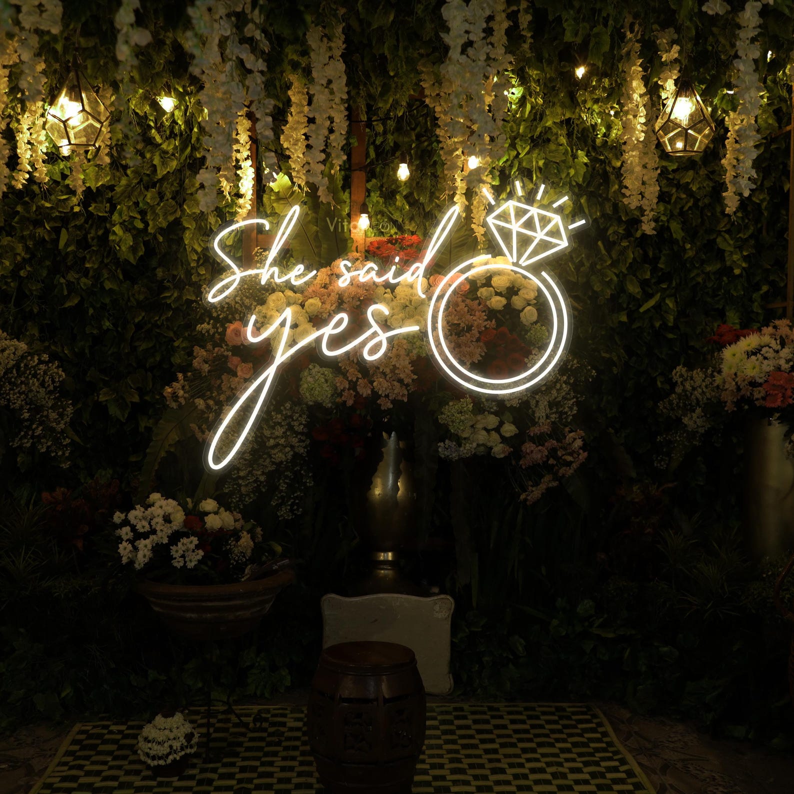 She Said Yes Neon Ring Sign Custom LED neon sign product image