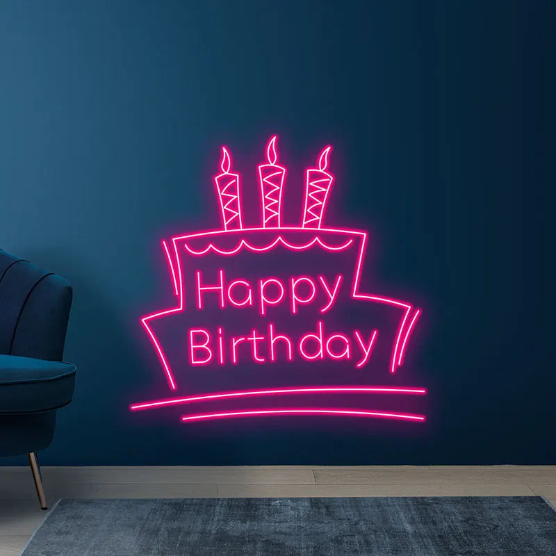 Toysign Happy Birthday with Cake & LED neon sign product image