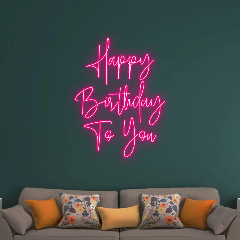 Toysign Vertical Happy Birthday LED neon sign product image