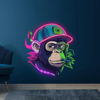 Monkey Smoking Ape Animal Neon Art LED neon sign product image