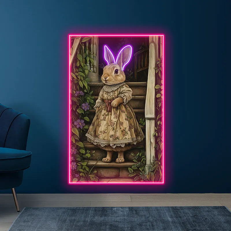 Toysign Vintage Style Rabbit Wall Art LED neon sign product image