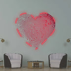 Red Fingerprint Heart Creative Wall LED neon sign product image