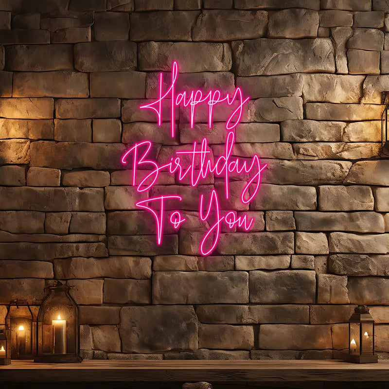 Toysign Vertical Happy Birthday LED neon sign product image