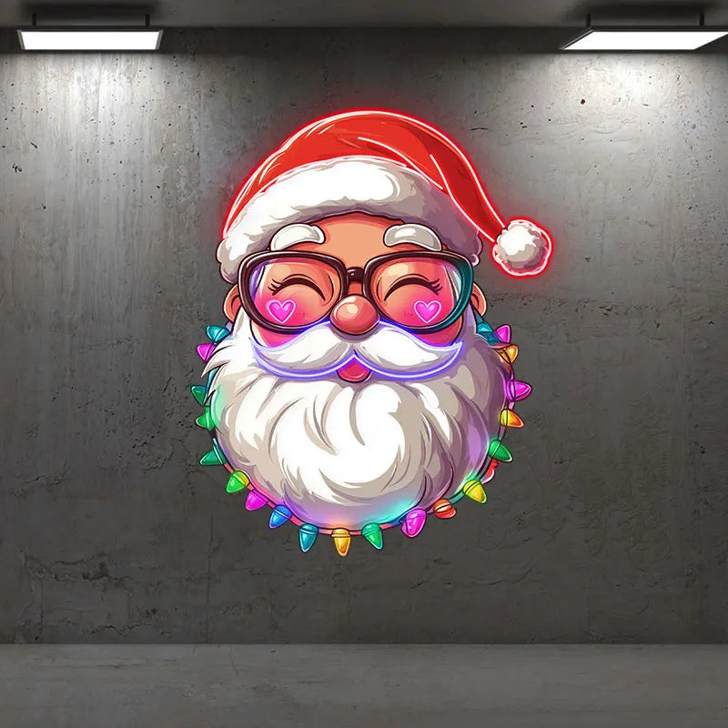 Santa Claus with Small Light Bulbs LED LED neon sign product image