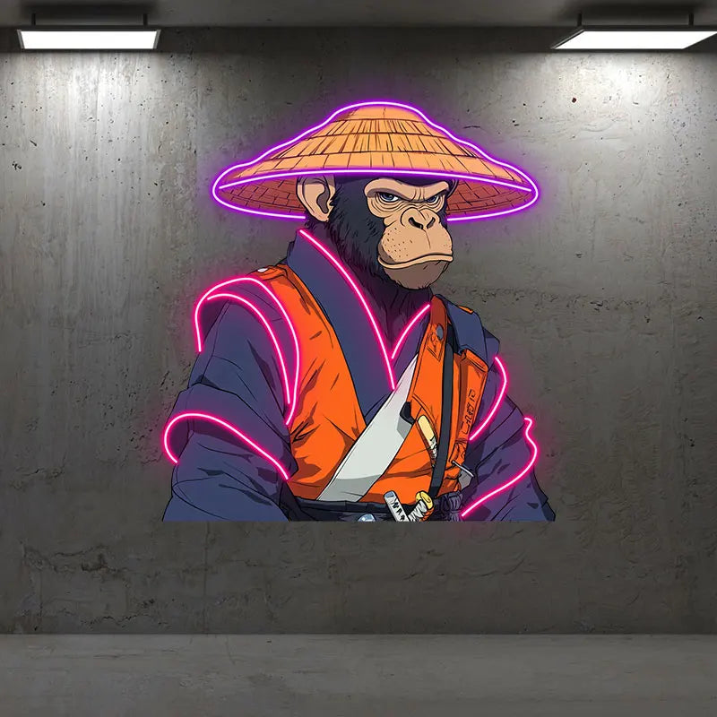 Toysign Light Samurai Monkey with Neon LED neon sign product image
