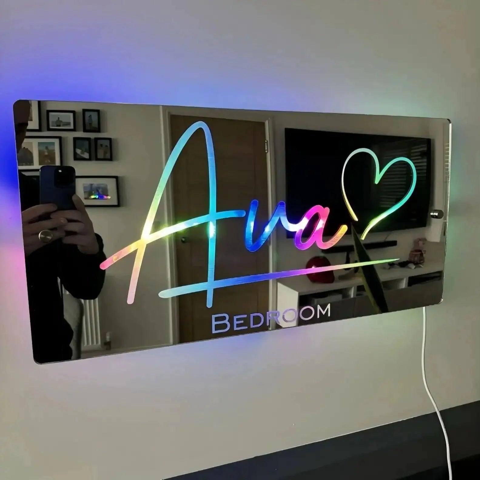 Acrylic Luminous Mirror Light Up Name LED neon sign product image