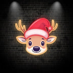 Reindeer Christmas Print Art - Cute LED neon sign product image