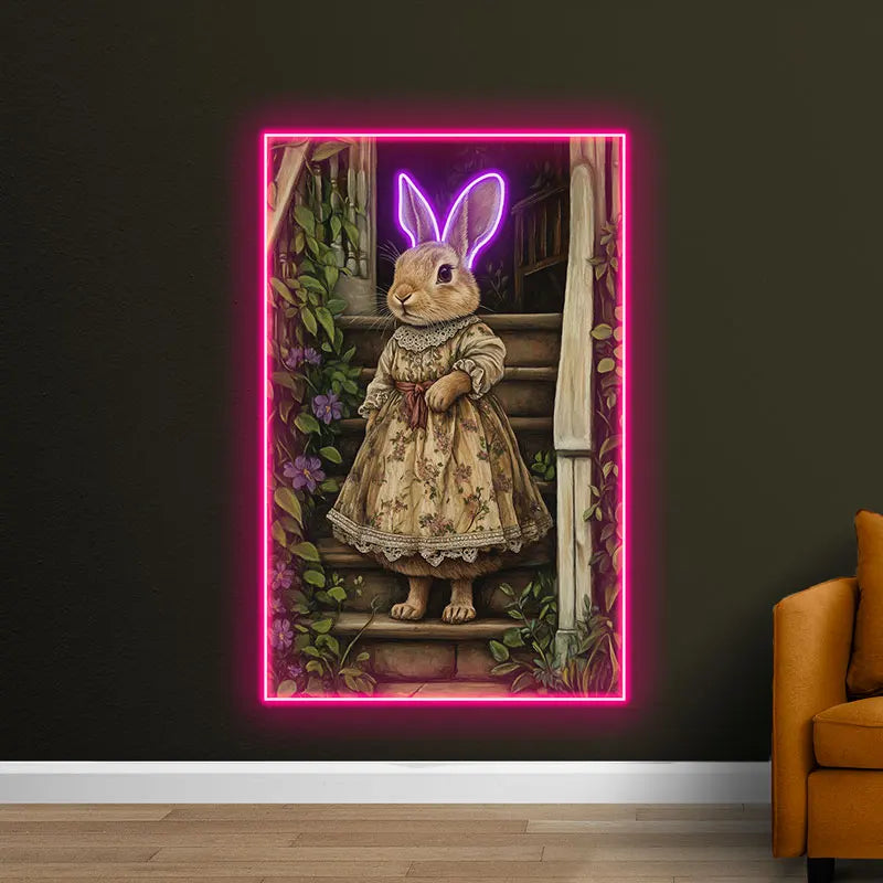 Toysign Vintage Style Rabbit Wall Art LED neon sign product image