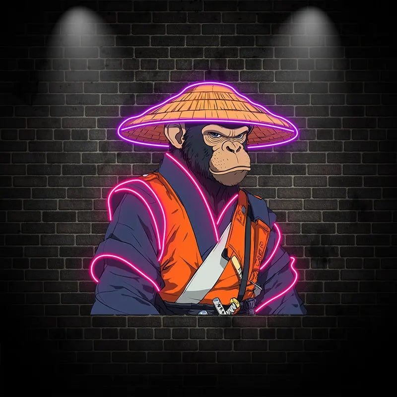 Toysign Light Samurai Monkey with Neon LED neon sign by NeonCS