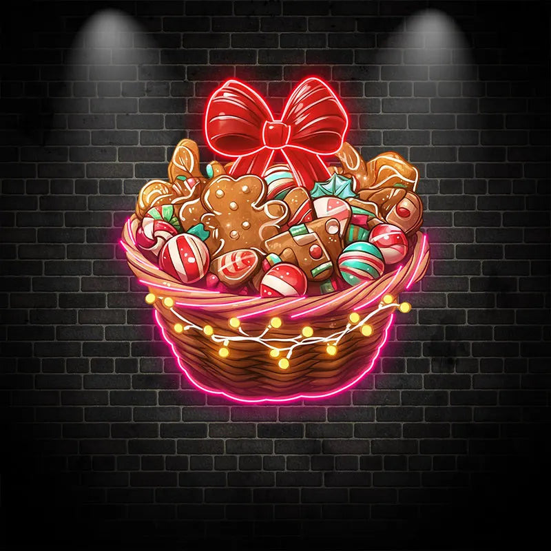 Christmas Gingerbread Men & Candy LED neon sign by NeonCS