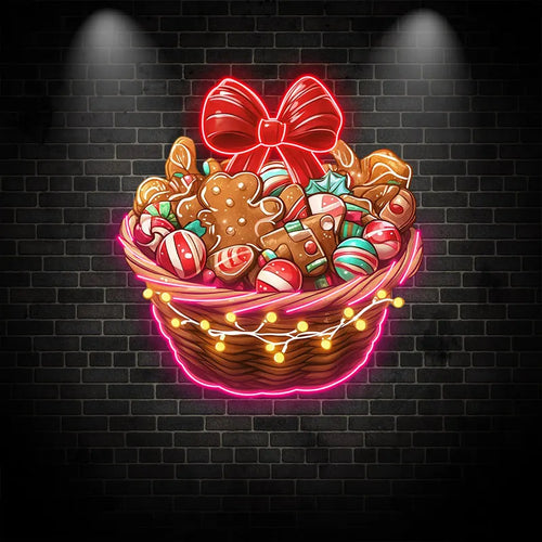 Christmas Gingerbread Men & Candy LED neon sign by NeonCS