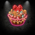 Christmas Gingerbread Men & Candy LED neon sign product image