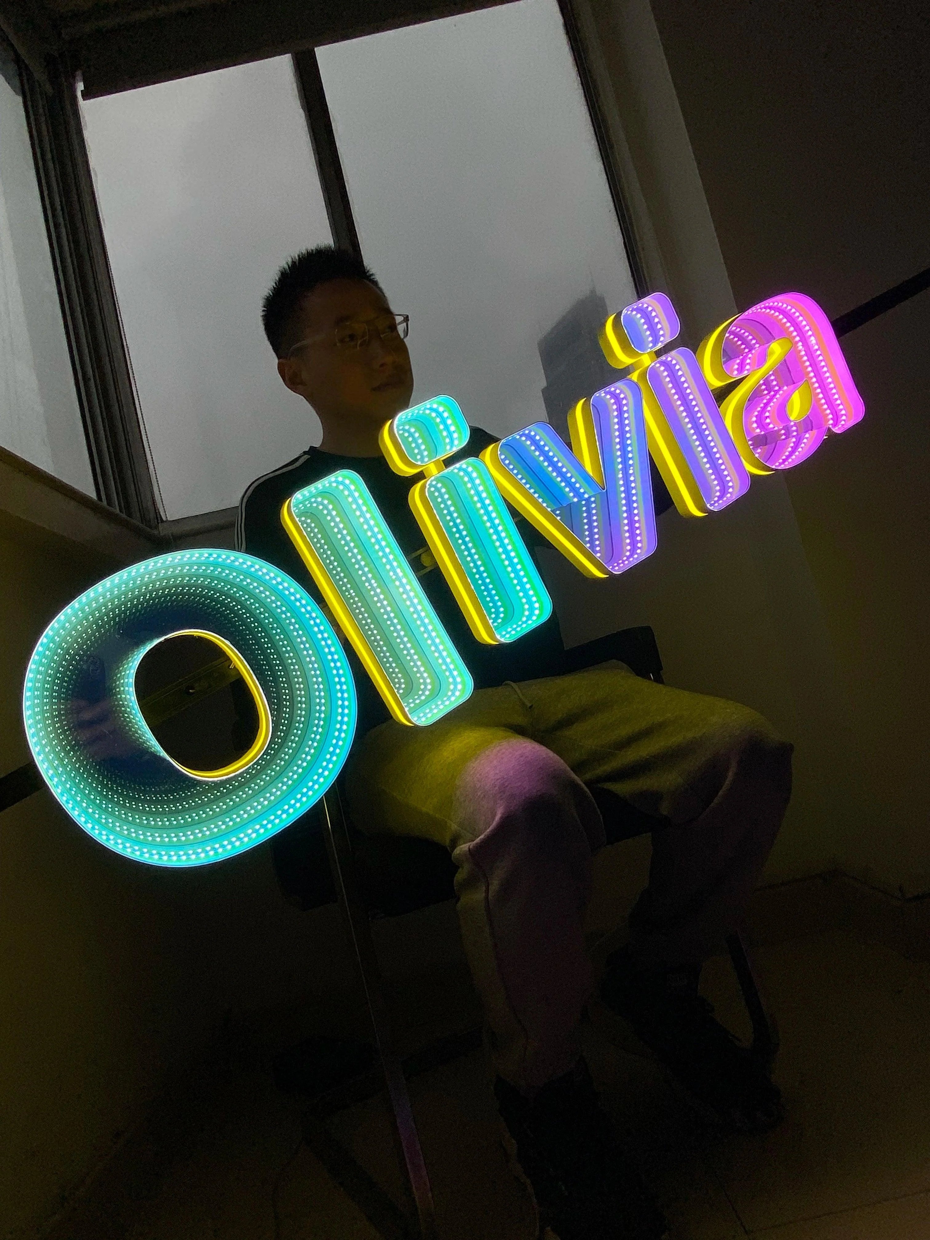 Stocked Infinity Mirror 3d Letter LED neon sign product image