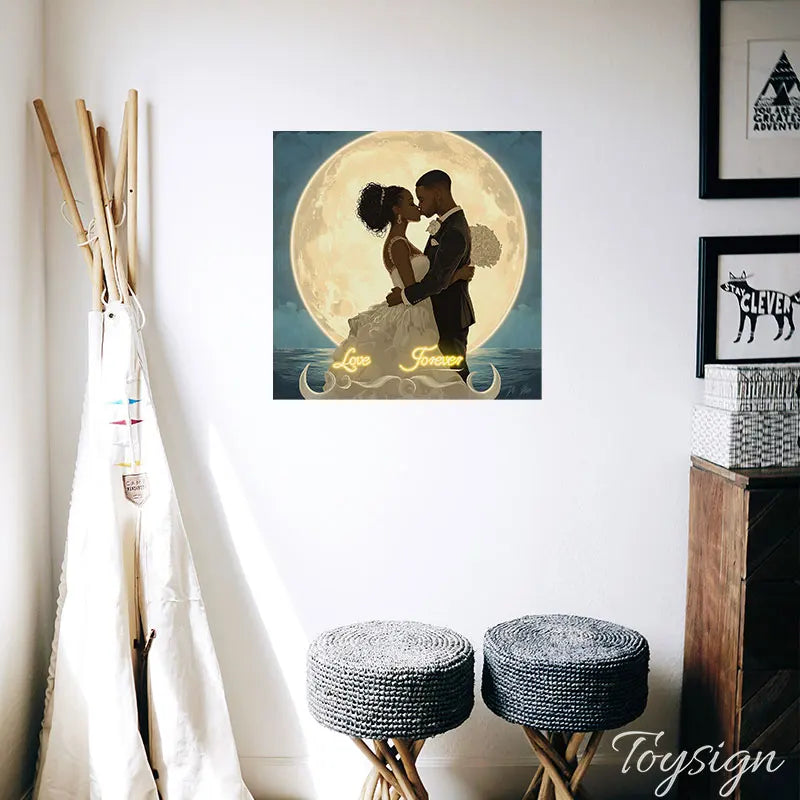 Romantic Wedding - Moonlit Couple LED LED neon sign product image