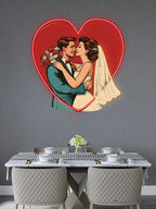 Wedding Hugging in Red Love Heart Sign LED neon sign product image